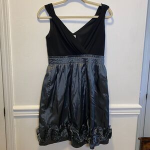 Y2K Black & Gray Party Cocktail Dress with Pockets, Short Formal Wedding Guest 2